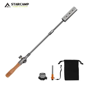 STARCAMP Outdoor Camping Extended Flame Gun Stainless Steel Spray Gun Portable Camping Straight Handle Handheld Flame Gas Torch