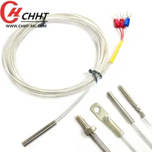 PT100 type Temperature Sensor RTD Sensor Class B, A,1/3 DIN thermocouple with three-core silver-plated FEP shield wire