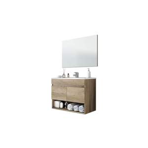 Mueble de baño de algodón con 2 puertas y espejo - Product Image 1