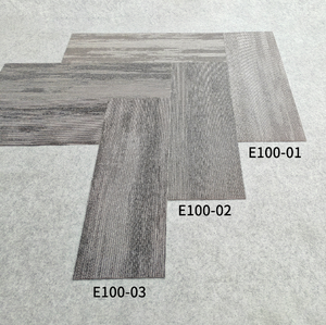 现代风格的环形绒条纹环保聚丙烯地毯砖，适用于酒店和家庭使用，带无纺布背衬 - Product Image 1