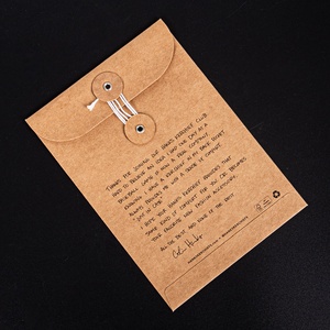 Customized Size Black logo Printing High Quality <strong>String</strong> and Button Packaging <strong>Envelope</strong> <strong>Kraft</strong> Paper <strong>Envelope</strong> with Hollow Design - Product Image 2