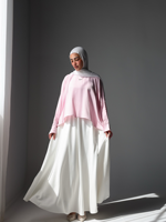 YXN054 Ensemble élégant et modeste musulman 2 pièces, haut à manches chauve-souris avec jupe longue, tenue islamique pour le Ramadan, l'Aïd et le quotidien