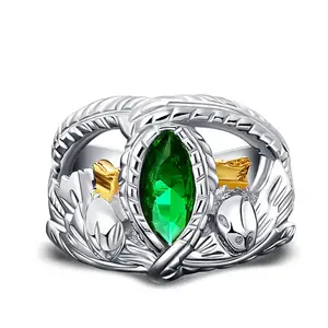 Carline Fine 925 Sterling Silver Film Zircon Aragon Ring New The Lord Of The Rings Gift Emerald Diamond Ring Jewelry for Men