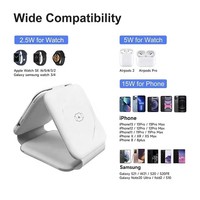 Nouvelle annonce support de téléphone 10 en 1 Charge rapide 15W aimant chargeur sans fil pliable avec câble Kit boîte de rangement