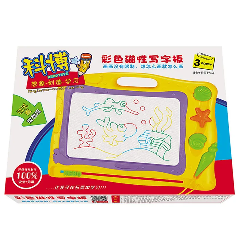 Learning Drawing Toys 2 Stamp Plastic Erasable Magnetic Writing Board For Kids