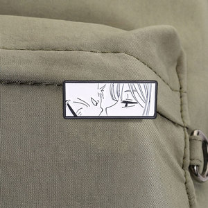 Broche en émail style manga noir et blanc, motif anime fille et visage de chat, pour la décoration de sac à dos - Product Image 4