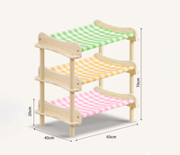 Lit pour chat en bois massif, 3 couches, lit superposé pour chat, hamac pour petit chien, usage général, quatre saisons