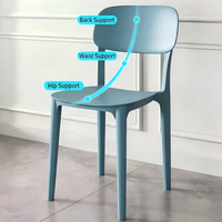 Chaise de restaurant moderne en plastique écologique, empilable, résistante, imperméable, avec logo couleur personnalisé, pour usage commercial