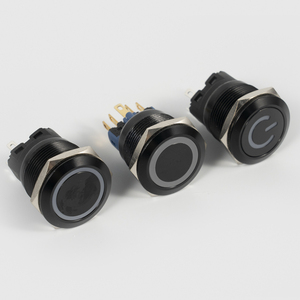 Botón pulsador metálico LED IP65 de 12mm, 16mm, 19mm, 22mm, 25mm con bloqueo para unidad de control de torno - Product Image 1