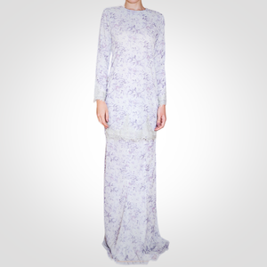 SIPO Eid 2024 Raya malaisie Musulman femmes Premium imprimé fleuri en mousseline de soie dentelle broderie robes moderne Baju Kurung - Product Image 4