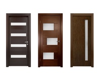 Porte en bois massif en noyer noir moderne, appartement, maison résidentielle, porte en bois personnalisée
