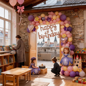 <span class=keywords><strong>Set</strong></span> di Decorazioni per Festa di <span class=keywords><strong>Compleanno</strong></span> per Ragazze, Arco di Palloncini Color Macaron, Decorazione Murale a Tema Cartoni Animati - Product Image 2