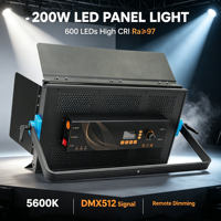 Projecteur LED de studio haute luminosité 200W, CRI ultra-élevé Ra97, panneau lumineux 600 LED, 3200K~5600K, portable en aluminium