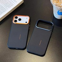 Étui de téléphone magnétique Mondrian avec texture en fibre pour iPhone 18 Pro Max, coque de téléphone portable de luxe antichoc