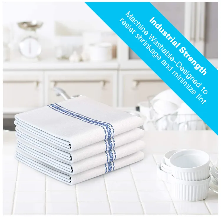 Einweg Großhandel Custom 100% Baumwolle Stoff Reinigungs tuch Home Tisch Küche Weiß Fussel freies Handtuch
