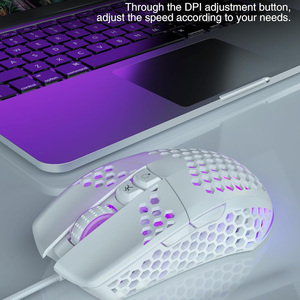 Usb có dây Chuột trọng lượng nhẹ lập trình Ergonomic tổ ong RGB quang theo dõi màu LED Phụ kiện máy tính - Product Image 3