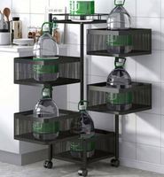Étagères de cuisine multi-niveaux, supports ronds, chariots, étagère rotative à 360 degrés, étagère de rangement en métal pour fruits et légumes pour la maison