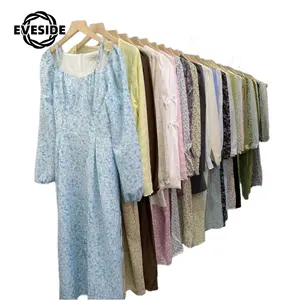 लोकप्रिय लेडी स्टाइल फैशन डिजाइन रेशम पुष्प ब्लाउज स्टॉक गर्मियों विंटेज महिलाओं शिफॉन ब्लाउज Thrift कपास इस्तेमाल किया इस्तेमाल किया कपड़े