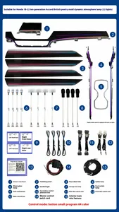 لهوندا أكورد + مصباح قالب ديناميكي وغطاء تغويير لوحة إضاءة محيطة ليد إكسسوارات داخلية - Product Image 2