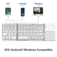 YENİ B033 CE FCC RoHs Katlanabilir Klavye Dokunmatik Yüzey Taşınabilir Kablosuz Katlanabilir USB RGB LED Kombine Dizüstü Bilgisayar Tablet Telefon İngilizce