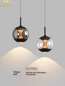 Lampe suspendue LED ronde en verre de style minimaliste Afterglow Sleep Eye Protection Dimmable Bedroom Lampe de chevet - Product Image 2