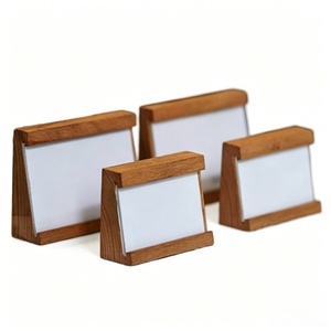 Espositore da Tavolo <span class=keywords><strong>a</strong></span> L in Legno Naturale per Cartellini Prezzi, Supporto per Etichette, Cornice per Nomi Prodotti per Negozi al Dettaglio - Product Image 1