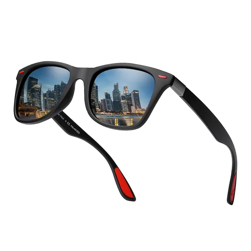 Offre Spéciale lunettes de soleil polarisées hommes femmes classique carré en plastique conduite lunettes de soleil mâle mode noir voyage nuances UV400