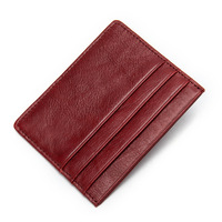 Porte-cartes de crédit en cuir pleine fleur YUYUE, simples et élégants, pour hommes et femmes, avec logo personnalisé, en cuir véritable, vente en gros à prix abordable
