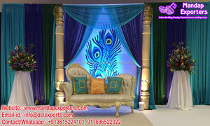 Fabulous Sangeet Stage Decor Zari Backdrops Indian Mehandi Stage Zari Backdrop <b>Curtain</b> Afgani Wedding Night Stage Zari Backdrop - Product Image 6
