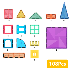 MNTL Kids' Magnetic Toys Diy Assembly 108pcs Magnetic Building <strong>Blocks</strong> Educational Learning Montessori Toys for Kids With ASTM - Product Image 2