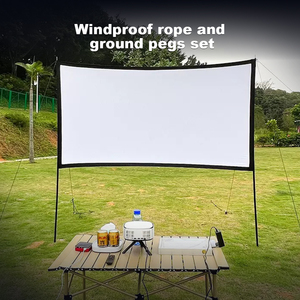 Topleo 120 Inch Wind Resistant Inflatable Portable Outdoor One Person Quick Setup Fabric Floor Rising Projector <b>Screen</b> MN07 Floo - Product Image 4