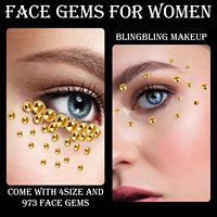 973 autocollants de pierres précieuses autocollants pour le visage et le corps, strass de 3/4/5/6 mm pour projets DIY pour enfants et adultes