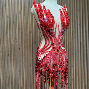 Robe sans manches de luxe avec strass haut de gamme, anti-rides, hiver, pour femmes, prix de gros du Vietnam - Product Image 1
