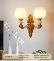 Applique murale LED européenne, lampe de chevet pour salon, chambre à coucher, moderne, simple, en cuivre et verre, télécommande, pour hôtel, couloir, escalier