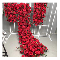 Vente d'usine décoration fleurs rouge floral centre de table fleur chemin de canapé pour événement décoration de mariage