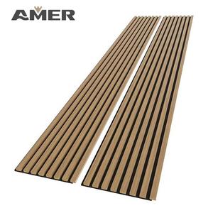 Paneles Acústicos Decorativos Ranurados de Madera de Nogal Natural <span class=keywords><strong>para</strong></span> Interiores Modernos de Lujo, Ideales <span class=keywords><strong>para</strong></span> Jardín u Oficina - Product Image 1