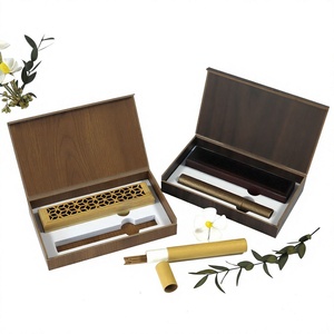 Luxury Portable Sandalwood <b>Incense</b> Burner <b>Boxes</b> Custom Logo Summer Fall Spring Durable Wooden Bamboo Stick Packaging Set Perfect - Product Image 4