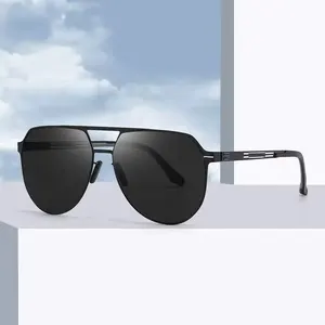 New Men's Fashion Sunglasses Ultra Light Ultra Elastic Stainless Steel Screw Free Design Nylon Polarized Sunglasses