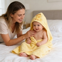 Quality 100% Cotton Cartoon Hooded Baby Towels Skin Friendly Super Absorbent Quick-Dry Custom Logo OEKO-TEX for Newborn Baby