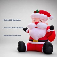 Père Noël gonflable lumineux, décoration de Noël gonflable publicitaire avec lumières LED et souffleur pour affichage commercial en centre commercial