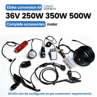 Kit de conversion de vélo électrique 36V 250/350/500W avec moteur à moyeu sans balais, affichage de la vitesse 30 km/h, étanche, ensemble de conversion de vélo électrique