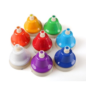 Set di Campanelle da Tavolo in Plastica per Strumenti Musicali a Percussione, 8 Toni, Colore Arcobaleno Metallico, Giocattolo Musicale per Bambini - Product Image 1