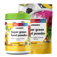 Poudre de fruits et légumes super verts Lifeworth Health, mélange de probiotiques transfrontaliers, spiruline, chlorelle, super mélange de poudres vertes