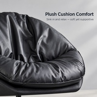 Fauteuil pivotant en forme d'œuf, revêtement en cuir souple, fauteuil d'appoint rotatif à une seule place pour salon, réception, villa, maison
