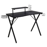 Meilleur bureau de jeu pour ordinateur avec surface en fibre de carbone, chaise de jeu avec table pour PC, noir