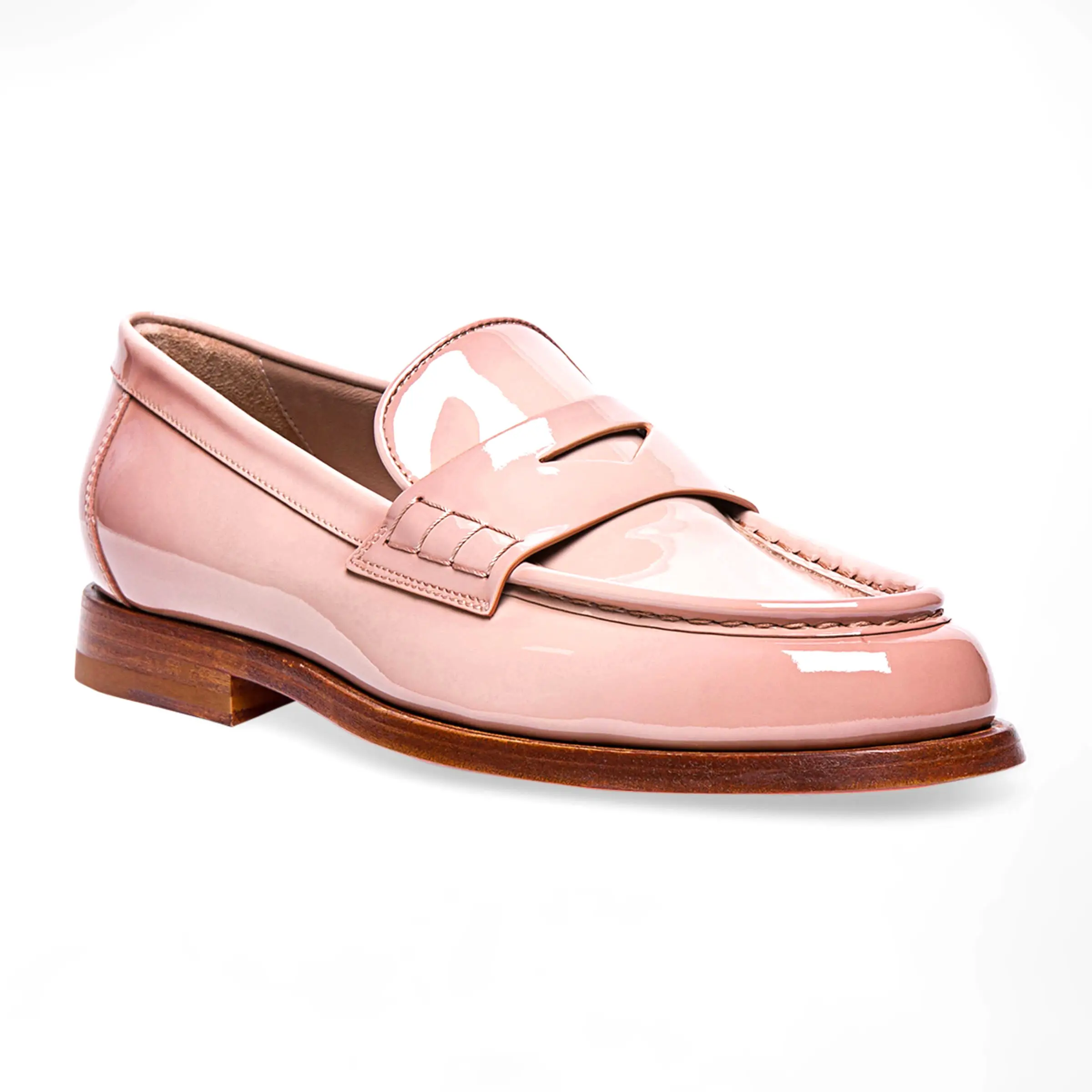 Hochwertiges Oberteil Leder Oberteil Ledersohle Lederfutter Loafer flache jüdische Damen-Loafers-Schuhe