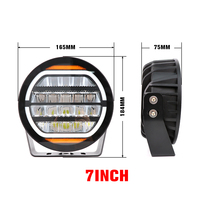9 pouces 200W rond Led antibrouillard blanc ambre DRL Spot Beam Offroad Work Light 12V Driving Fog Lamps pour Jeep Truck ATV UTV SUV