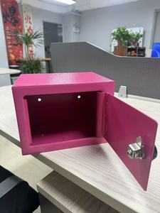 Mini coffre-fort rose en acier avec serrure à combinaison, armoire de sécurité portable pour la maison, le bureau et l'hôtel - Product Image 3