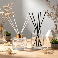 Diffuseur d'huiles essentielles en verre vide sur mesure (50 ml, 100 ml) – Bouteille diffuseur de parfum simple avec bouchon à vis et sérigraphie