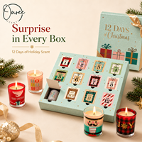 Coffret cadeau de bougies parfumées de Noël en gros, calendrier de l'avent boîte mystère 12 jours, cadeaux de fêtes personnalisés OEM ODM